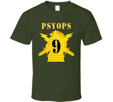 Load image into Gallery viewer, Army - Psyops W Branch Insignia - 9th Battalion Numeral - Line X 300 V1 Classic T Shirt
