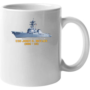 Navy - Destroyer - Uss John S Mccain -  Ship On Top Txt T Shirt