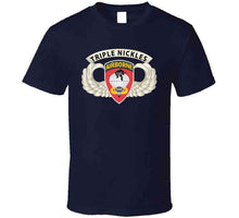 Load image into Gallery viewer, Army - Airborne Badge - 555th Parachute Infantry Bn - Ssi W  Triple Nickles Tab X 300 T Shirt
