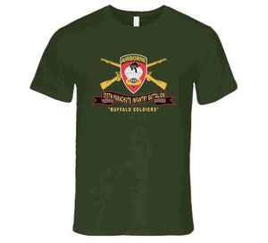 Army - 555th Parachute Infantry Battalion - Ssi - Black - Red Buffalo Soldiers W Br - Ribbon X 300 T Shirt