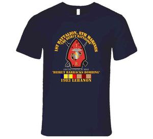 Usmc - 1st Bn, 8th Marines - Beirut Barracks Bombing W Svc Wo Ndsm T Shirt