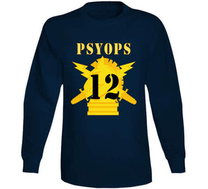 Army - Psyops W Branch Insignia - 12th Battalion Numeral - Line X 300 Long Sleeve