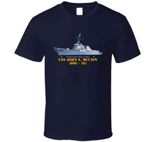 Load image into Gallery viewer, Navy - Destroyer - Uss John S Mccain -  Ship On Top Txt T Shirt
