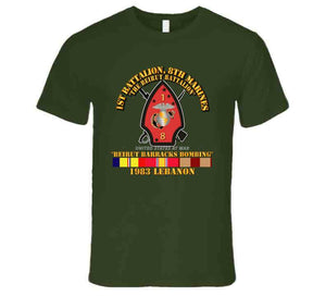 Usmc - 1st Bn, 8th Marines - Beirut Barracks Bombing W Svc T Shirt