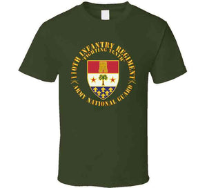 Army - 110th Infantry Regiment - Fighting Tenth - Dui - Arng W Rgt Sep X 300 T Shirt