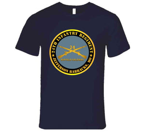 Army - 24th Infantry Regiment - Jefferson Barracks, Mo - Buffalo Soldiers W Inf Branch Long Sleeve T Shirt