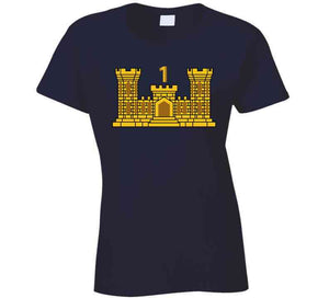 1st Engineer Battalion W Number Wo Txt Ladies T Shirt