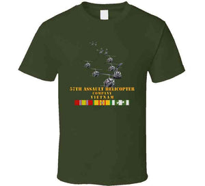 Army - 57th Assault Helicopter Co W Vn Svc X 300 T Shirt