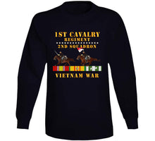 Load image into Gallery viewer, Army -2nd Squadron, 1st Cavalry Regiment - Vietnam War Wt 2 Cav Riders And Vn Svc X300 T Shirt
