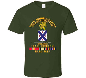 Army - 126th Armor Regiment - W Iraq Svc Ribbons - Oif - T Shirt