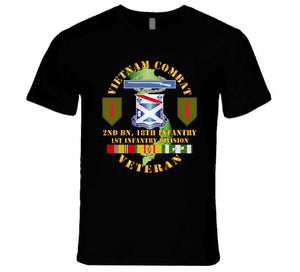 Army - Vietnam Combat Infantry Veteran W 2nd Bn 18th Inf 1st Inf Div Ssi Long Sleeve T Shirt