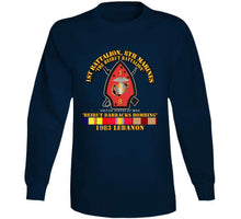 Load image into Gallery viewer, Usmc - 1st Bn, 8th Marines - Beirut Barracks Bombing W Svc Long Sleeve T Shirt
