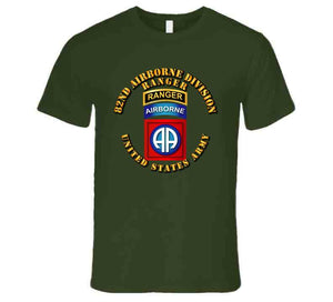 Army - 82nd Airborne Division - Shoulder Sleeve Insignia with Ranger Tab, T Shirt, Premium and Hoodie