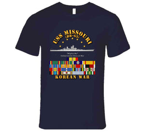 USS Missouri, (BB-63) Korean War with Ship 's Service Ribbons T Shirt, Premium and Hoodie