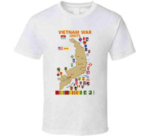 Map - Vietnam Units - 3 Wo Ds T Shirt