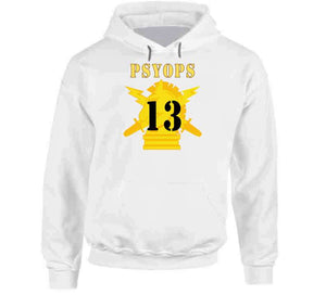 Army - Psyops W Branch Insignia - 13th Battalion Numeral - Line X 300 V1 Hoodie