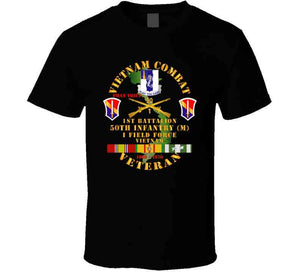 Army - Vietnam Combat Veteran W 1st Bn - 50th Inf - I Field Force 1969-70 W Vn Svc T Shirt