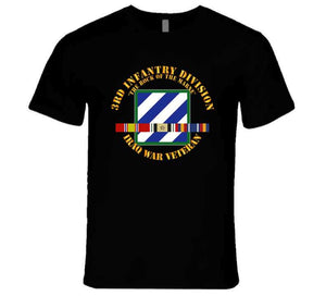 Army - 3rd Id - Iraq Vet  - The Rock Of The Marne W Svc Ribbons T Shirt