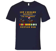 Load image into Gallery viewer, Army - 7th Squadron, 1st Cavalry Regiment - Vietnam War Wt 2 Cav Riders And Vn Svc X300 T Shirt
