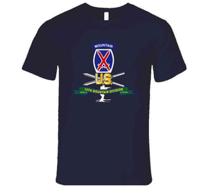 Army - 10th Mountain Division - Ssi W Ski Branch - Ribbon X 300 T Shirt