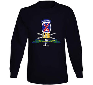 Army - 10th Mountain Division - Ssi W Ski Branch - Ribbon X 300 T Shirt