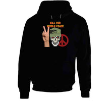 Load image into Gallery viewer, Army - Ranger Patrol Cap - Skull - Kill For World Peace W Flames Font X 300 Classic T Shirt, Crewneck Sweatshirt, Hoodie, Long Sleeve, Mug
