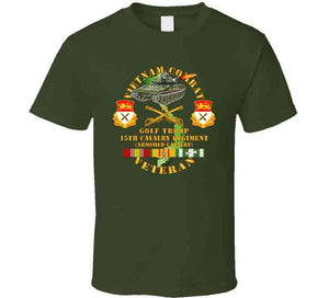 Army - Vietnam Combat Veteran W  15th Cavalry Regiment - Armored Cav W Vn Svc Long Sleeve T Shirt