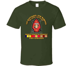 Usmc - 1st Bn, 8th Marines - Beirut Barracks Bombing W Svc T Shirt