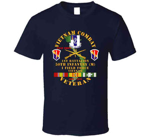 Army - Vietnam Combat Veteran W 1st Bn - 50th Inf - I Field Force 1969-70 W Vn Svc T Shirt