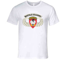 Load image into Gallery viewer, Army - Airborne Badge - 555th Parachute Infantry Bn - Ssi W  Buffalo Soldiers Tab X 300 T Shirt
