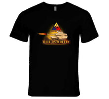 Load image into Gallery viewer, Army - 2nd Armored Division  - M1a1 Tank  - Hell On Wheels W Fire X 300 T Shirt
