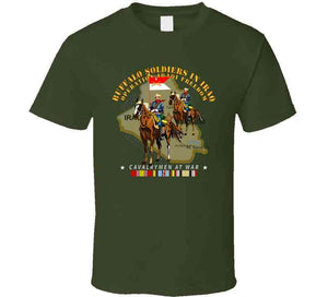 Army - Buffalo Soldiers In Iraq - Oif - Cavalrymen At War  W Iraq Svc - No Vet T Shirt