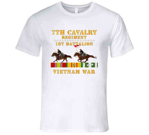 Army - 1st Battalion,  7th Cavalry Regiment - Vietnam War Wt 2 Cav Riders And Vn Svc X300 T Shirt