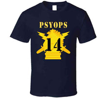 Load image into Gallery viewer, Army - Psyops W Branch Insignia - 14th Battalion Numeral - Line X 300 V1 Classic T Shirt
