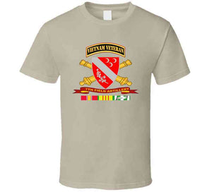 Army - 7th Field Artillery W Br - Ribbon Vn Svc Vet Tab T Shirt