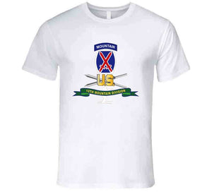 Army - 10th Mountain Division - Ssi W Ski Branch - Ribbon X 300 T Shirt