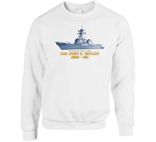 Load image into Gallery viewer, Navy - Destroyer - Uss John S Mccain -  Ship On Top Txt T Shirt
