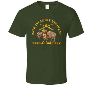 Army - 25th Infantry Regiment - Buffalor Soldiers W 25th Inf Branch Insignia T Shirt