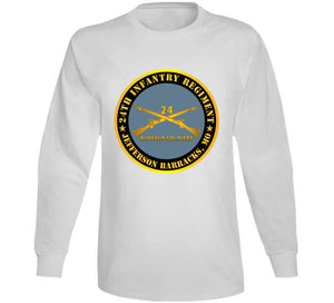 Army - 24th Infantry Regiment - Jefferson Barracks, Mo - Buffalo Soldiers W Inf Branch Long Sleeve T Shirt