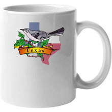 Load image into Gallery viewer, Texas Mockingbird W Texas Flag T Shirt
