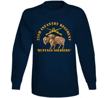 Load image into Gallery viewer, Army - 25th Infantry Regiment - Buffalor Soldiers W 25th Inf Branch Insignia Long Sleeve T Shirt
