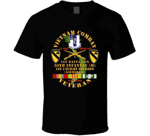 Army - Vietnam Combat Veteran W 1st Bn - 50th Inf - 1st Cav Div 1967-1968 Long Sleeve T Shirt