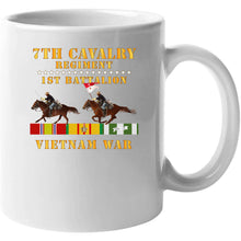 Load image into Gallery viewer, Army - 1st Battalion,  7th Cavalry Regiment - Vietnam War Wt 2 Cav Riders And Vn Svc X300 Long Sleeve T Shirt
