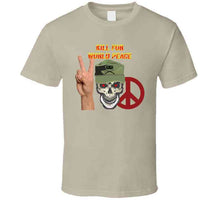 Load image into Gallery viewer, Army - Ranger Patrol Cap - Skull - Kill For World Peace W Flames Font X 300 Classic T Shirt, Crewneck Sweatshirt, Hoodie, Long Sleeve, Mug
