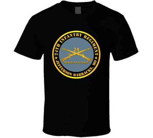 Army - 24th Infantry Regiment - Jefferson Barracks, Mo - Buffalo Soldiers W Inf Branch Long Sleeve T Shirt