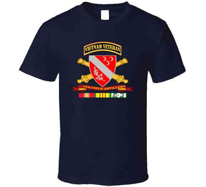 Army - 7th Field Artillery W Br - Ribbon Vn Svc Vet Tab T Shirt