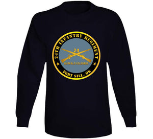 Indoor Wall Tapestries - Army - 24th Infantry Regiment - Fort Sill, Ok - Buffalo Soldiers W Inf Branch Long Sleeve T Shirt