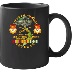 Army - Vietnam Combat Veteran W  15th Cavalry Regiment - Armored Cav W Vn Svc Long Sleeve T Shirt