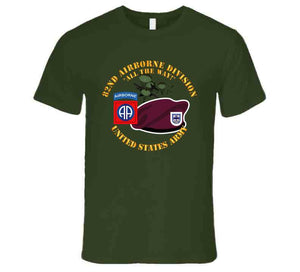 Army - 82nd Airborne Division, "All the way" with Beret and Mass Tactical Jump, 325th Infantry - T Shirt, Premium and Hoodie