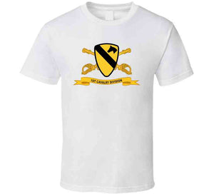 Army - 1st Cavalry Division - Ssi  Wo White Border W Br - Ribbon T Shirt